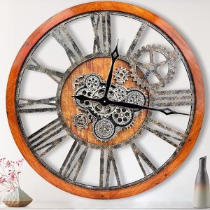 Large Moving Gear Wall Clock - 36" Statement Piece